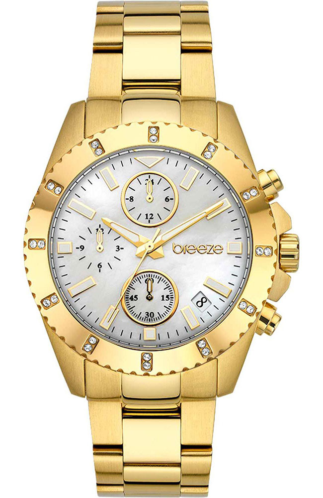Breeze Obsession Chronograph Gold Stainless Steel Bracelet 212461.1