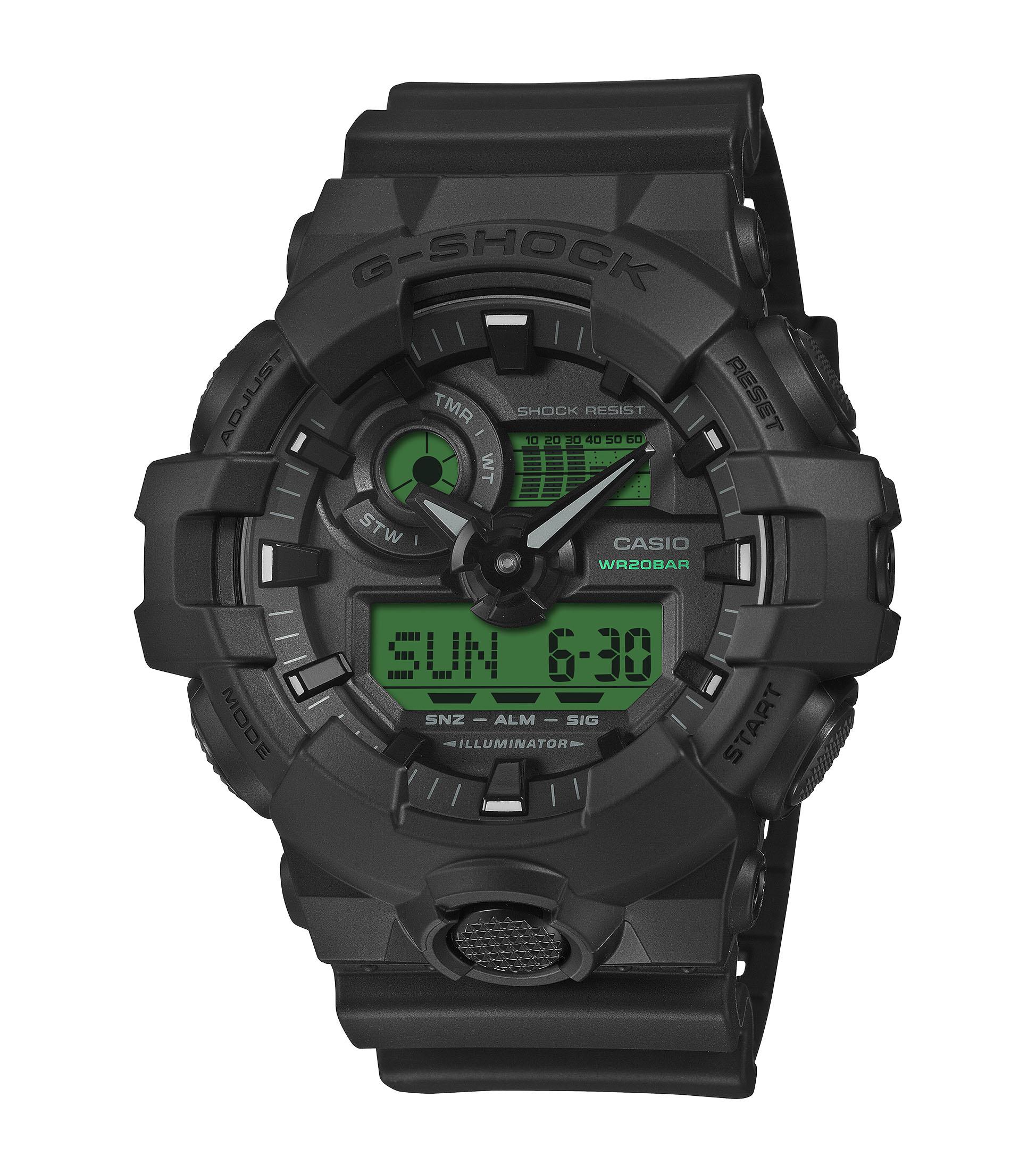 Casio G-SHOCK Black Electro Green GA-700BEG-1AER