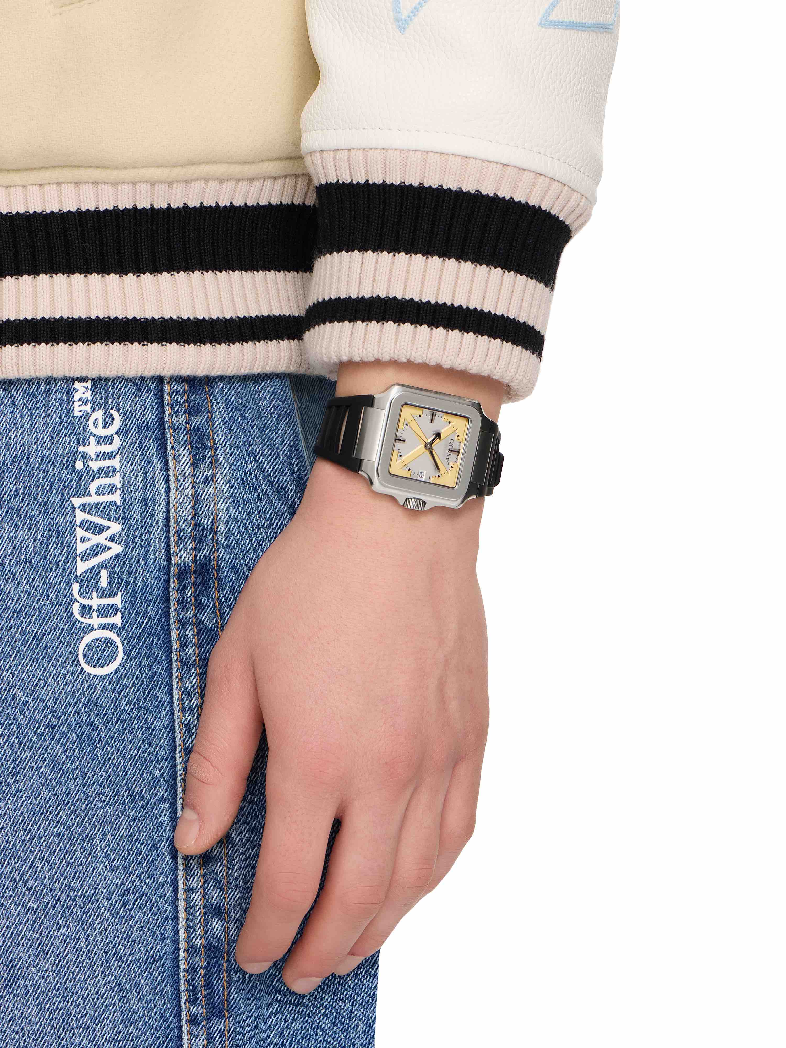 Off White™ PROTO LAYER | Silver with Yellow Arrows OW1G009P0015 - Image 2
