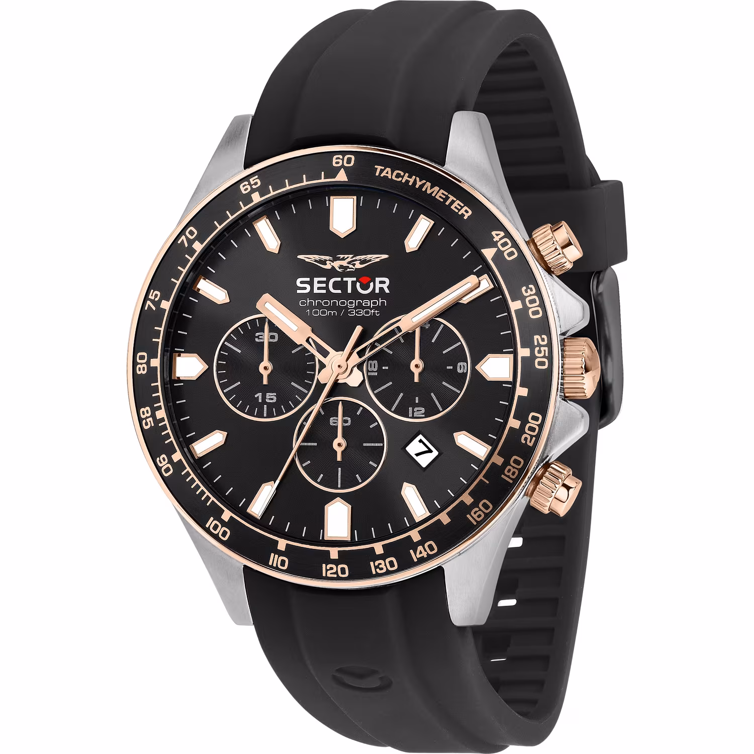 SECTOR 230 Chronograph Black Silicone Strap R3271661031